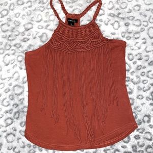 Casual Sleeveless Fringe Top